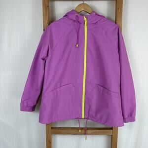 NWT Nikki Jones Invisiprint Raincoat SZ SMALL Pink Yellow Trim Magic Print Rain